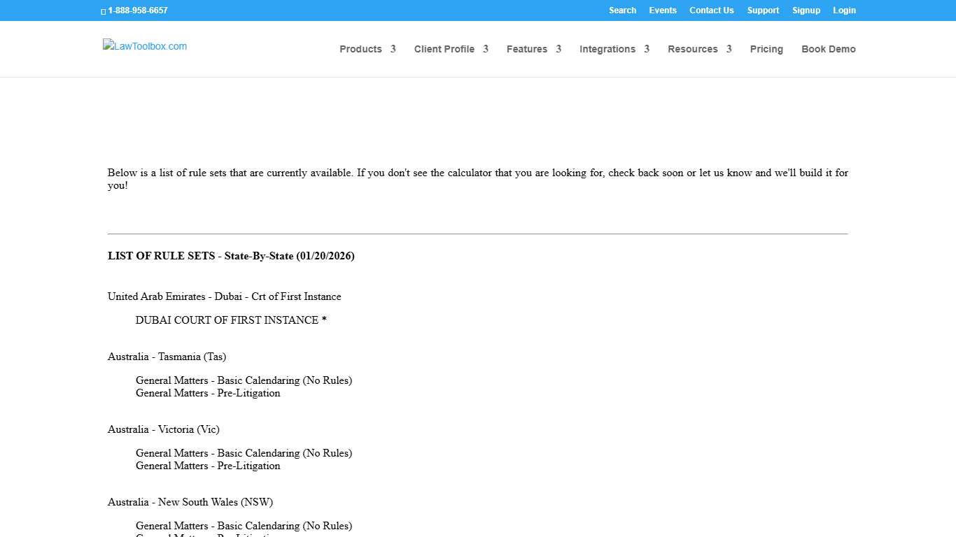 Rule Sets - LawToolbox.com
